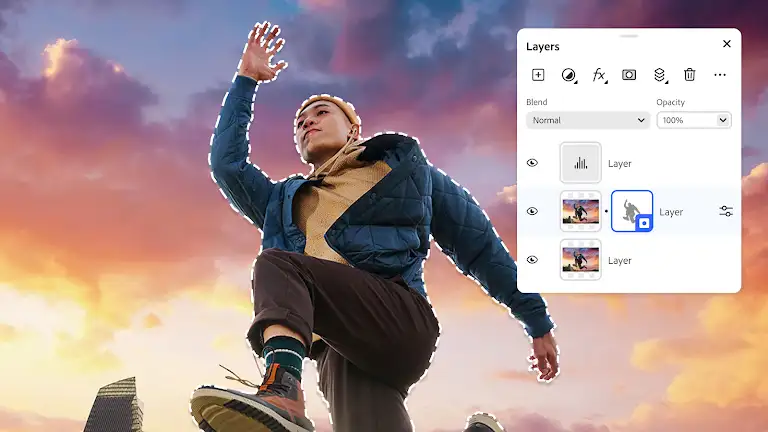 Image of a man being edited using Adobe Photoshop.